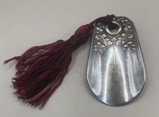 Antique Silver Plate Repousse Flowers 2 5/8  Shoe Horn Made In Portugal