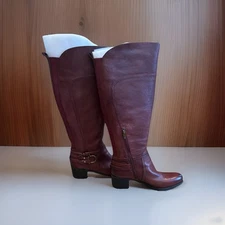 MARC FISHER burgundy Red Leather Audrey Riding Boots New without box Size 11M