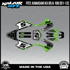 Kalair GFX Graphics Kit for  Kawasaki KX85 KX100 (2001-2013) Venom-Green