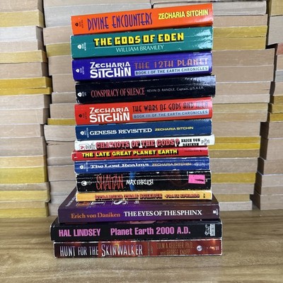 Lot Of 14 Ufo Conspiracy Books Zecharia Sitchin Erich Von Daniken Hal Lindsey pb