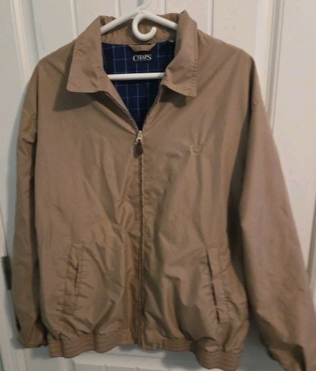 Xl Beige Full Zip Polyester Lined Collared (aa-20)