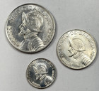 1962 Panama Silver Balboa Medio 1/2 Cuarto 1/4 Decimo 1/10 Republic (3 Coin Set) — photo 1