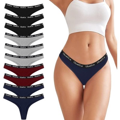 10er Pack String Tanga Damen Baumwolle Unterwäsche Sport Thongs Dessous S-XL