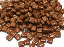 Coffee Brown 8 mm Square Recycled Glass Mosaic Tile Pieces - 50 tiles
