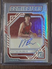 Matas Buzelis Dominators Auto 75 2025-26 Panini Donruss Basketball Chicago Bull Matas Buzelis Dominators Auto 75 2025-26 Panini Donruss Basketball Chicago Bull