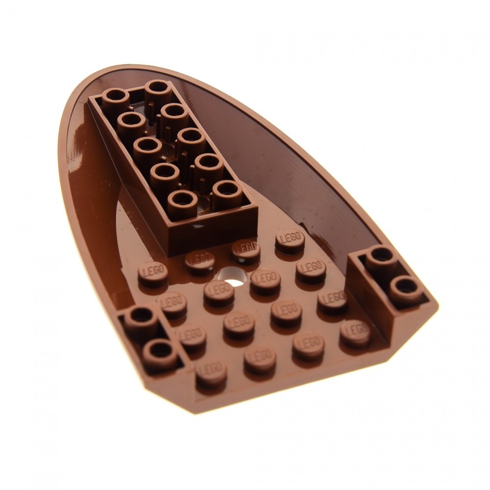 1x Lego Airplane Fuselage Front 6x10 Red Brown Curved 7959 41150 4625366 87611