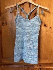Lululemon Women’s 4 Power Flow Y Tank Top Shirt Racerback Singlet Yoga Run Blue