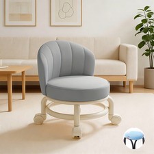 Low Rolling Stool Short Wheeled Rotating Shoe Changing Sofa Chair Pulley Swivel