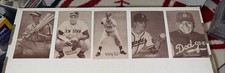5 1947-66 Exhibits Reprints - Musial, Ford, Howard, Spahn, Newcombe NM+