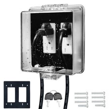 PILISPARK 2-Gang Baby Safety Dual Outlet Cover Box - Fit 1.3  x 1 Pack
