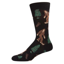 SockSmith Bigfoot Graphic Socks Black Fits Mens Sock Size 10-13 Cotton Blend