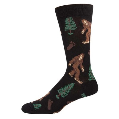 SockSmith Bigfoot Graphic Socks Black Fits Mens Sock Size 10-13 Cotton Blend