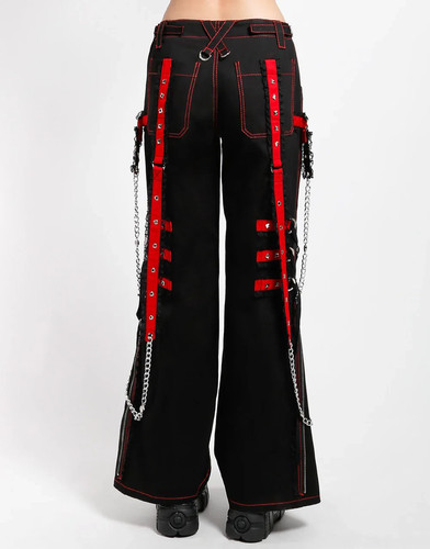 Men's Midnight Dark Street Chain Pant Black/Purple Punk Buckle Trousers - Picture 3 of 4
