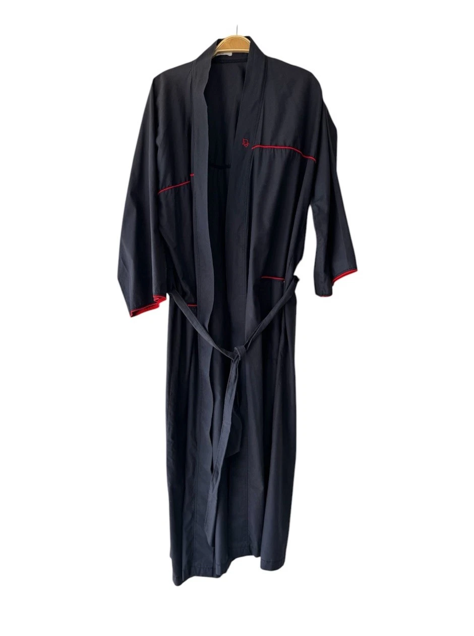 Robe vintage Christian Dior Monsieur homme taille unique bleu rouge logo ceinturé classique années 80
