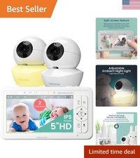 5" HD Split-Screen Baby Monitor with 2 Cameras  Night Vision - Wireless 1000ft