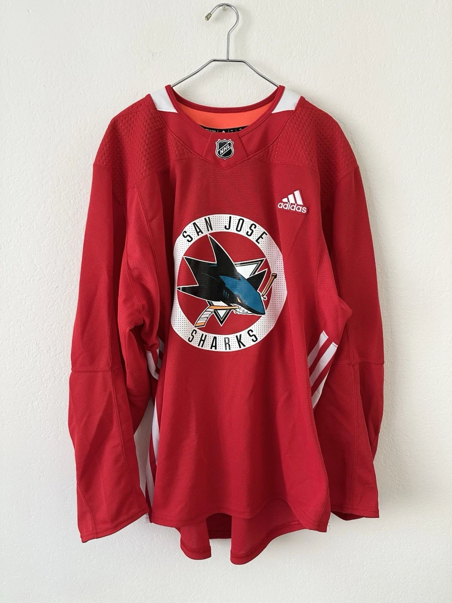 BNWOT RARE Adidas NHL San Jose Sharks Authentic Red Practice