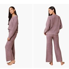 Softies Waffle Marshmallow V Neck Lounge Set Driftwood XS