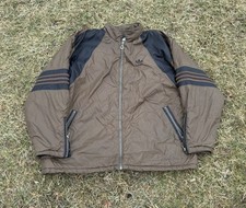 Vintage Adidas Sport Puffer Jacket Coat Brown Black Super Rare Men 2XL Big Logo