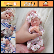 7" Mini Reborn Baby Doll - Realistic Silicone Full Body, Sleeping Girl, Soft Toy