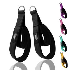 Durable Pilates Double Loop D-Ring Straps - Padded Handles for Reformer, Yoga...