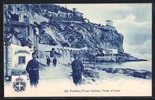 Cartolina Confine, Frontiera Franco Italiana Vicino al mare 