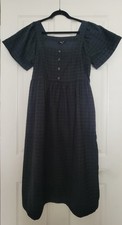 Madewell Corduroy Square-Neck Green plaid midi dress Size Small
