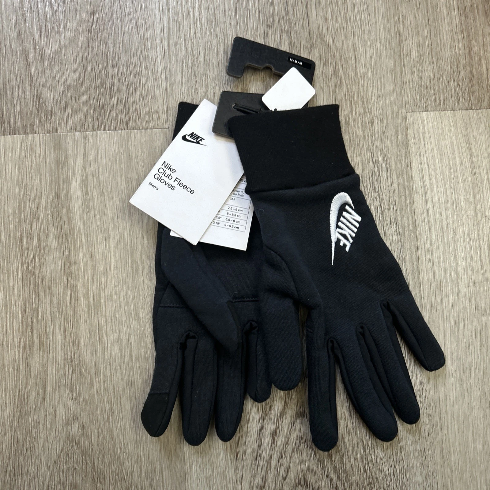 Nike Club Fleece Gloves Men's Size Medium Black Tech Touchscreen Outdoor Winter