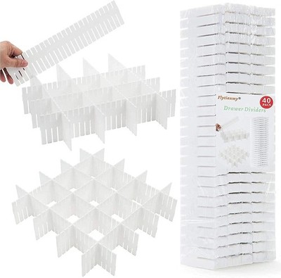 40Pcs Drawer Dividers, Adjustable Drawer Organizer for Socks, Underwear, Make...
