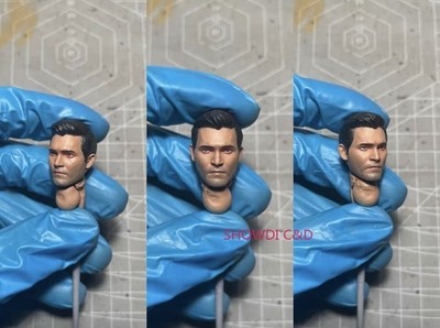 Painted 1/12 Tyler Hoechlin Superman Head Carved For 6'' Action Figure Body Toys