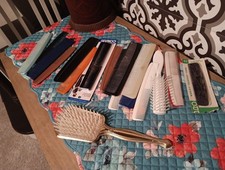 VINTAGE HAIR COMB BRUSH LOT CONAIR PRO WILHOLD STANDARD STANLEY ETC