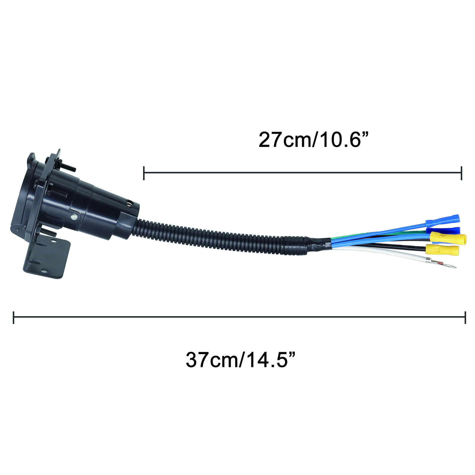 7 Way RV Blade Trailer Tow Towing Connector 7Pin Socket Wiring Mounting