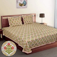 Cotton 6 Pc Bedding Set | Floral Design| King Size | 2 Bedsheet | 4 Pillow Cover