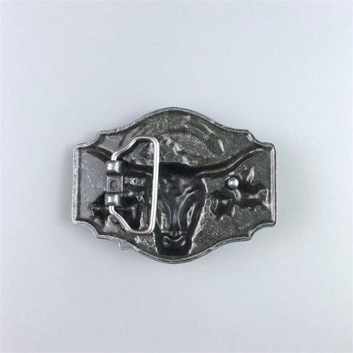 Vintage Style Enamel Longhorn Rodeo Bull Western Belt Buckle also Stock in US - Picture 3 of 7