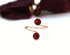 Adjustable Toe Rings Choose Your Finish made with Light Siam Swarovski Elements