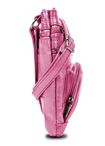 Genuine Leather Crossbody Bag for Women – 3 Sizes, Multi-Zip Shoulder Purse - Picture 9 of 27