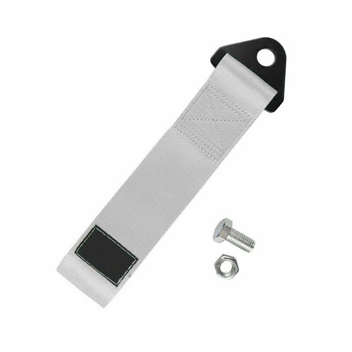 280MM HIGH STRENGTH UNIVERSAL SILVER JDM RACING SPORTS NYLON TOW STRAP TOW HOOK - Bild 2 von 8