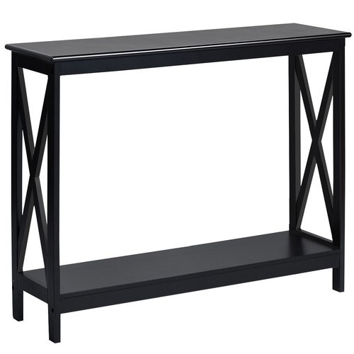 Giantex Console Table 2Tier Entry Hallway Table X-Design Sofa Side Display Shelf - Picture 11 of 12