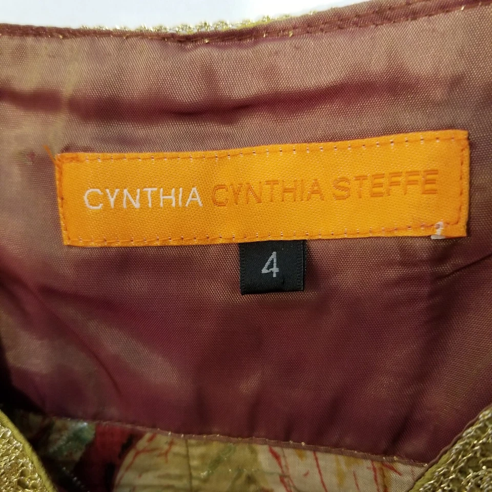 Camiseta sin mangas Cynthia Steffe para mujer 4 encaje metálico bordado con cuentas algodón floral Foto 2 de 4