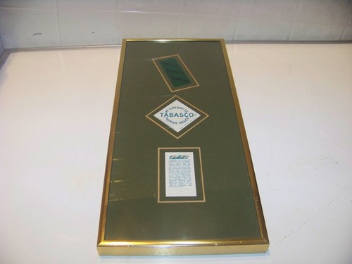 Salsa de pimienta Tabasco de colección etiqueta enmarcada publicidad vajilla arte condimentos - Imagen 3 de 4