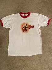 Vintage 90  s Curious George Ringer Tee Unisex Size Lg Never Worn Mint Condition 