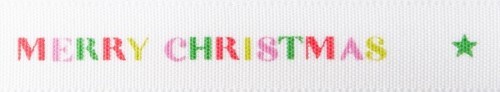 Merry and Bright Christmas Grosgrain Ribbon by Berisfords UK Width 15mm - Picture 4 of 4