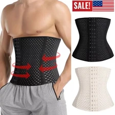 Men's Waist Trainer Body Shaper Tummy Girdle Belt Belly Fat Burner Corset S-3XL