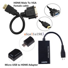 Micro USB to HDMI Adapter HDTV 1080P HDMI Male To VGA Female Adapter Cable