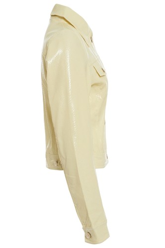 Size 10 12 14 neue Womens BIKER Jacke KUNSTLEDER Damen Mantel PVC Schwarz Braun - Bild 14 von 14