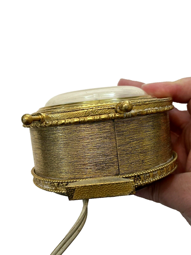 Reloj de escritorio Seth Thomaston Globe alarma tono dorado piezas con patas de metal reparación de colección - Imagen 10 de 10