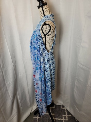 Sonoma Blue & White Floral High-Low Thin Duster Women's One Size Fits Most - Picture 3 of 6