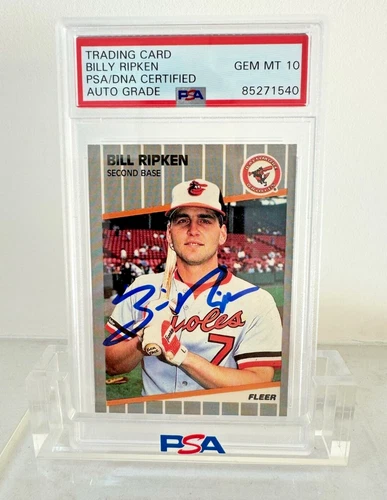 Bill Ripken Autographed 1989 Fleer Set Error FF Card PSA GEM MINT 10 Auto