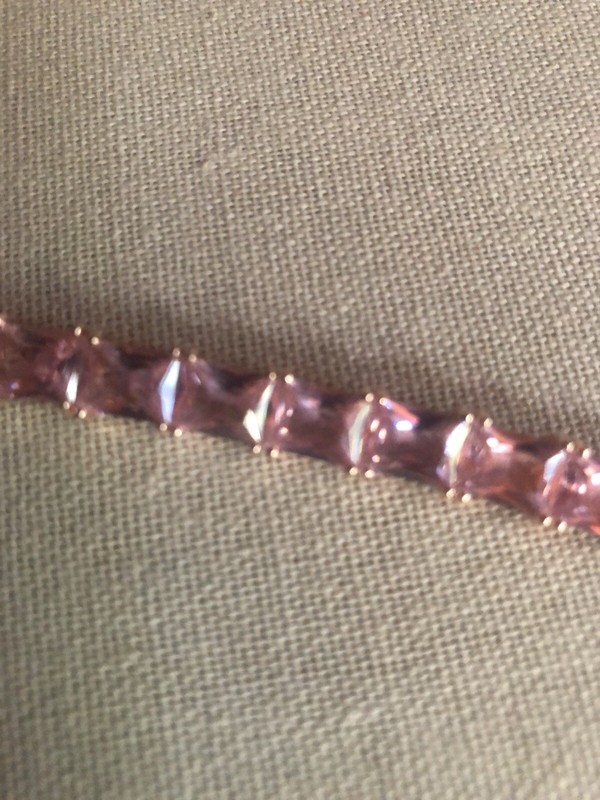 Pink Austrian Crystal Tennis Bracelet 7.25 Earrings & Necklace 