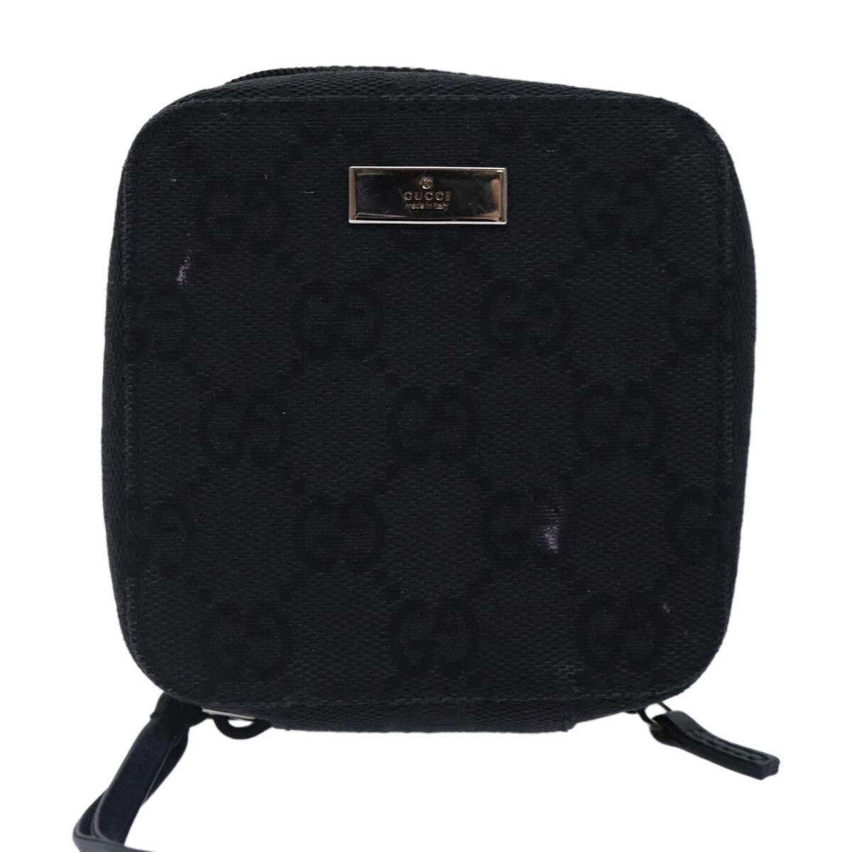 Sac pochette toile noire Gucci Gg authentique