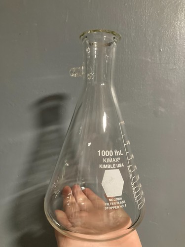 Kimax Heavy Wall Filter Flask No. 27060 1000mL with Hose Connection / Side Arm